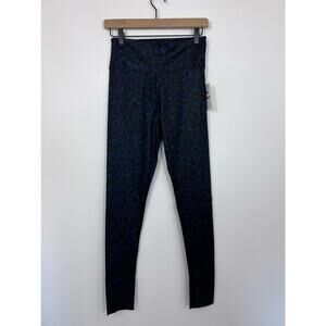 Halston Blue Abstract Leopard Print Leggings | Size M | NWT